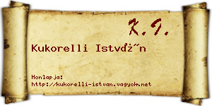 Kukorelli István névjegykártya